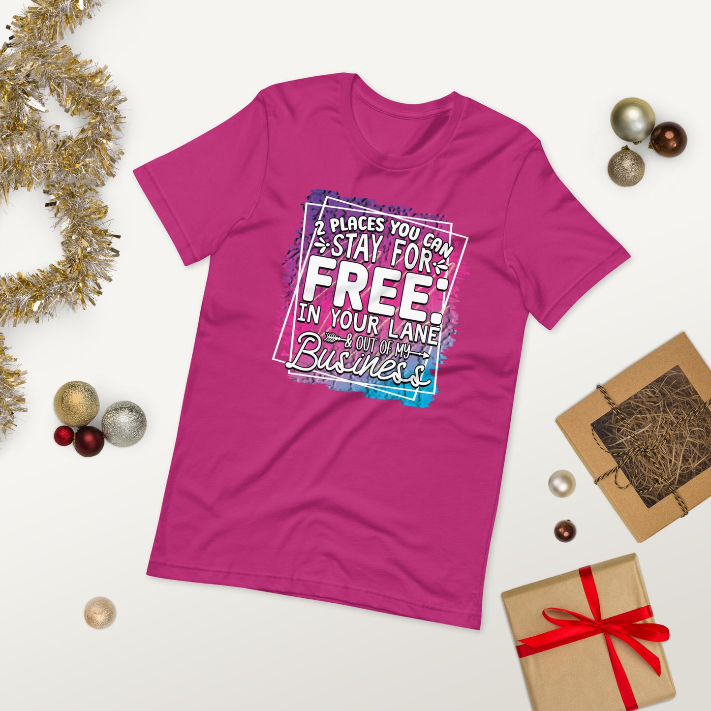 2 places you can stay for free ( Unisex T-shirt - Napolitano-center )