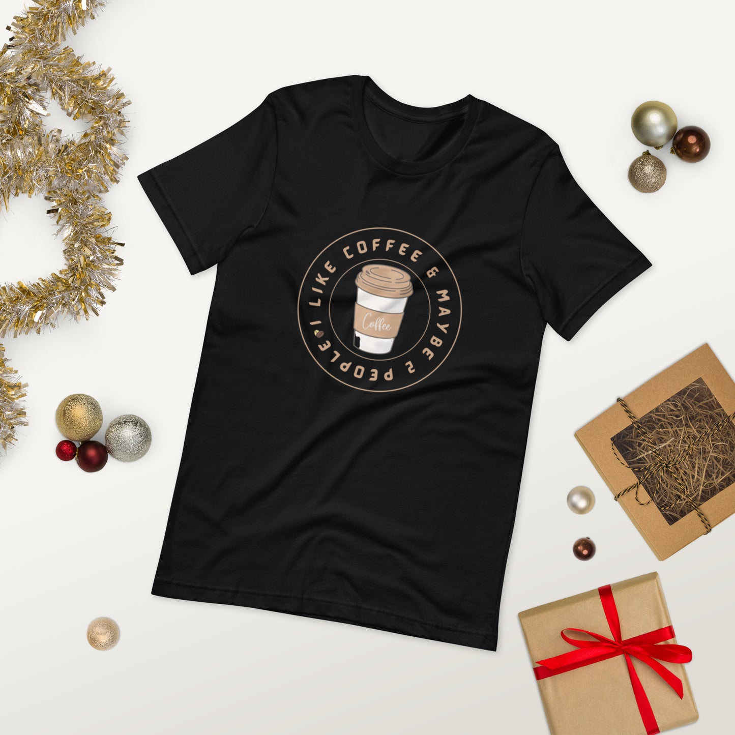 I like coffee  ( Unisex T-shirt - Napolitano-center )