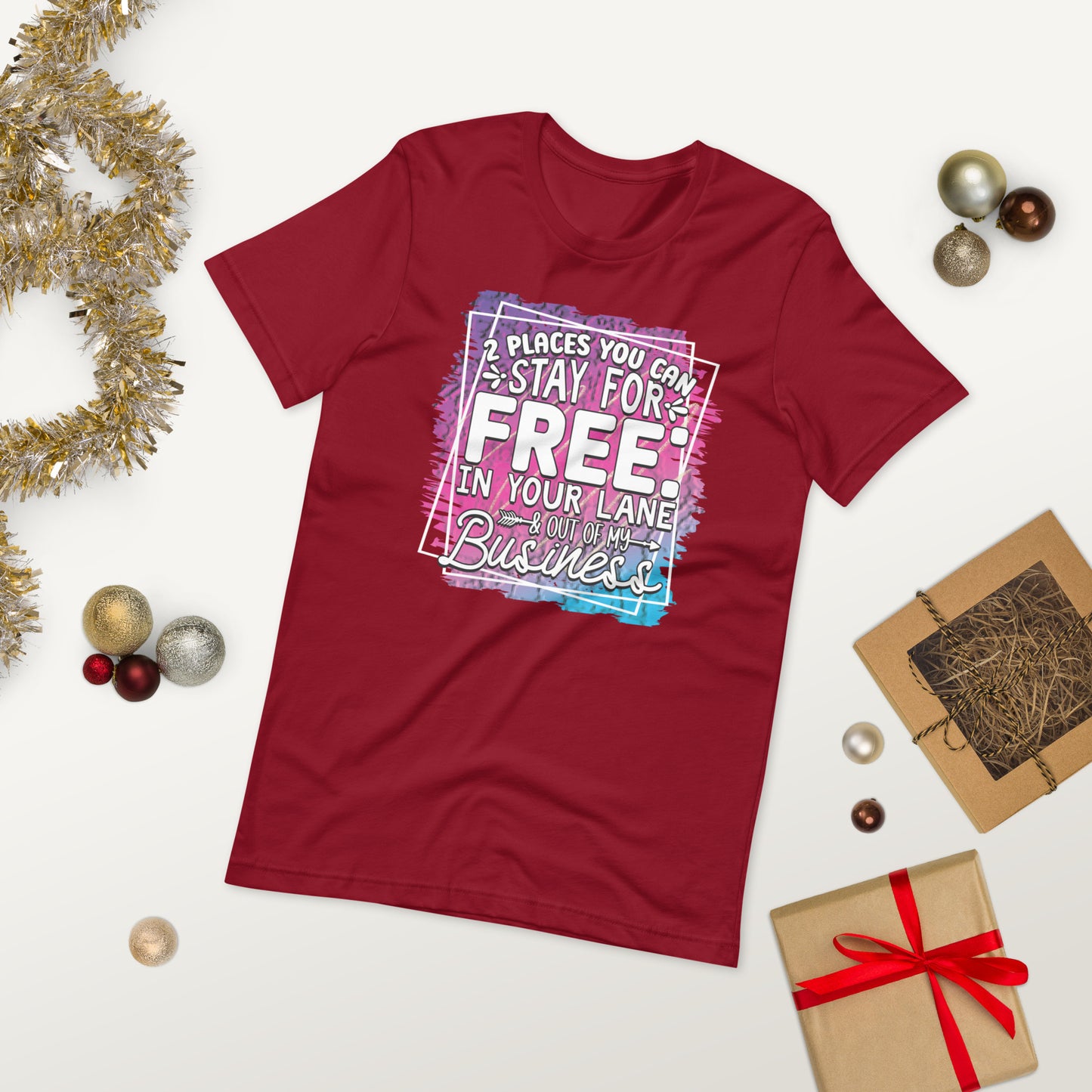 2 places you can stay for free ( Unisex T-shirt - Napolitano-center )