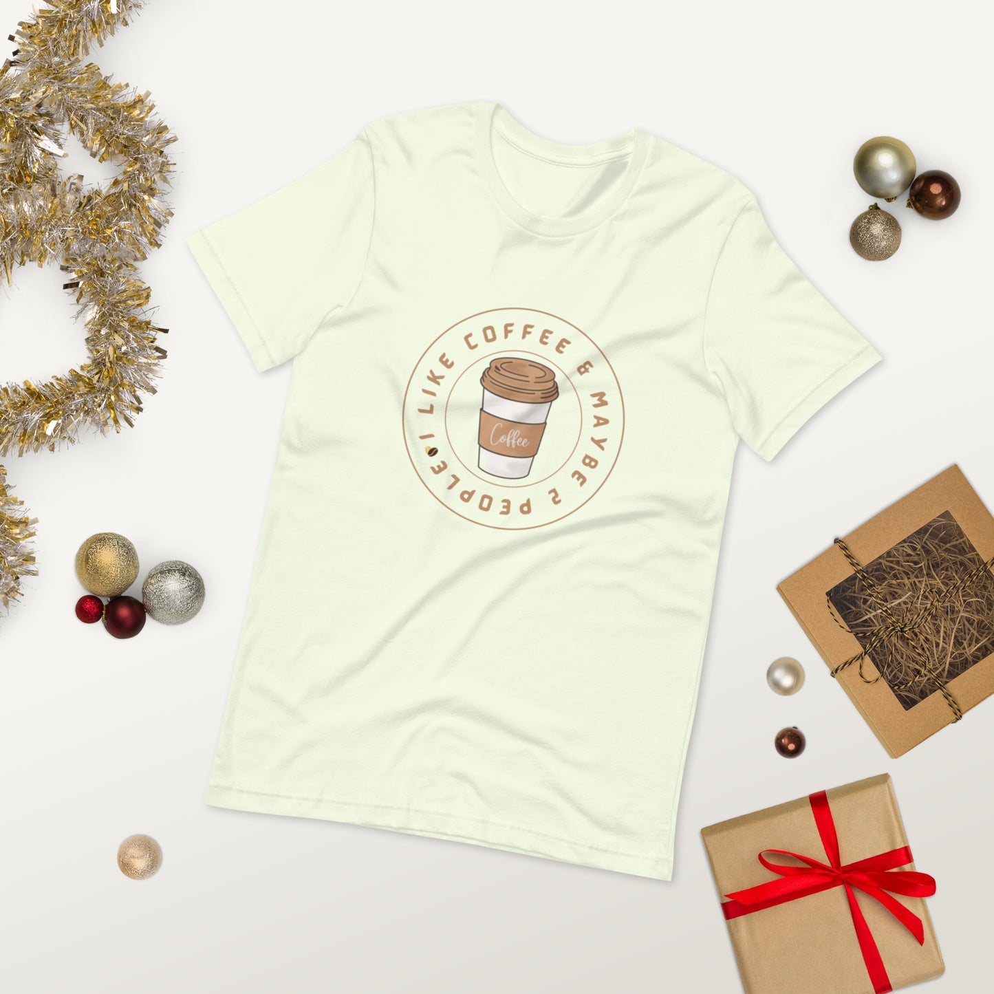 I like coffee  ( Unisex T-shirt - Napolitano-center )