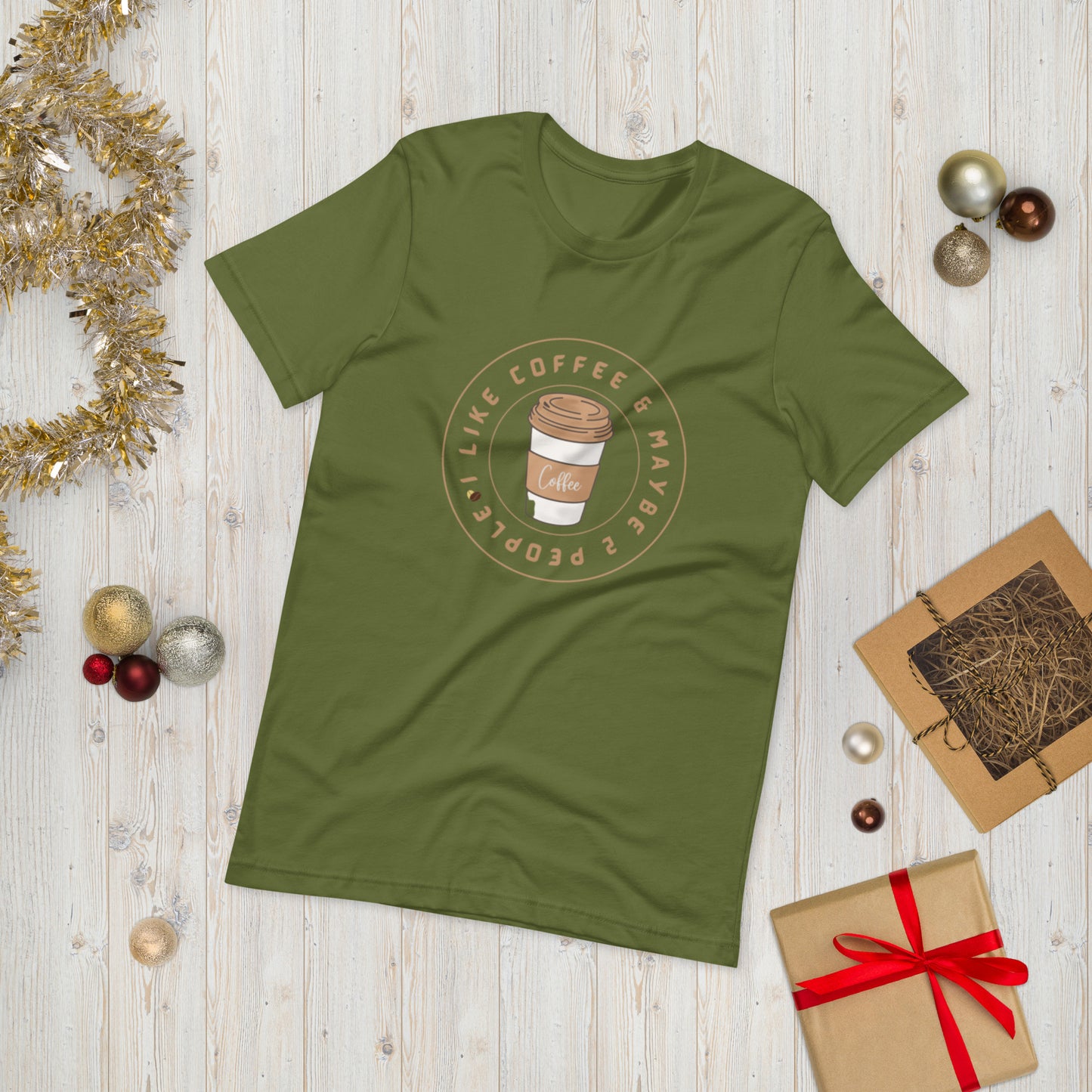 I like coffee  ( Unisex T-shirt - Napolitano-center )