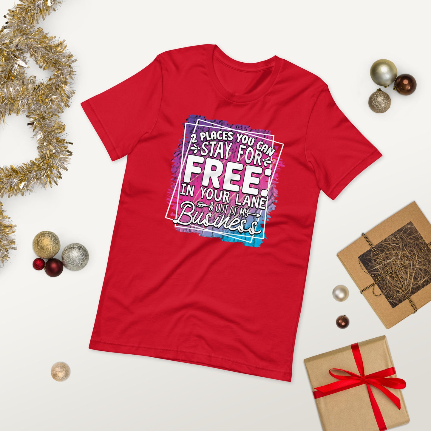 2 places you can stay for free ( Unisex T-shirt - Napolitano-center )