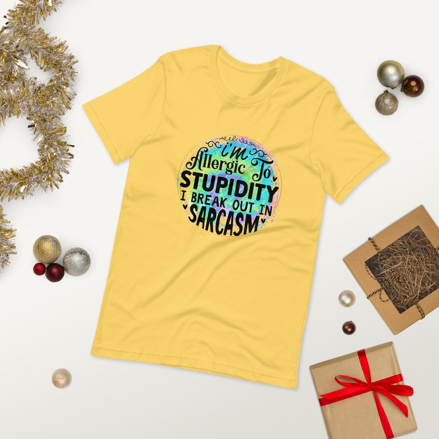 I'm allergic to stupidity  ( Unisex T-shirt - Napolitano-center )