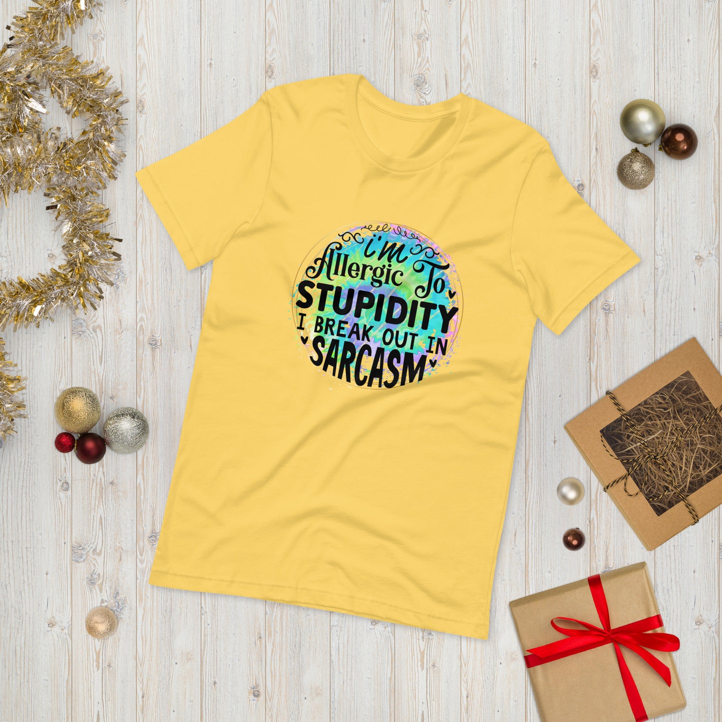 I'm allergic to stupidity  ( Unisex T-shirt - Napolitano-center )